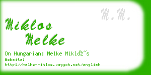 miklos melke business card